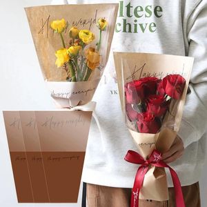 Geschenkwikkeling Happy Everyday Rose Packaging Kraft papieren zakken Bloemmaterialen boeket