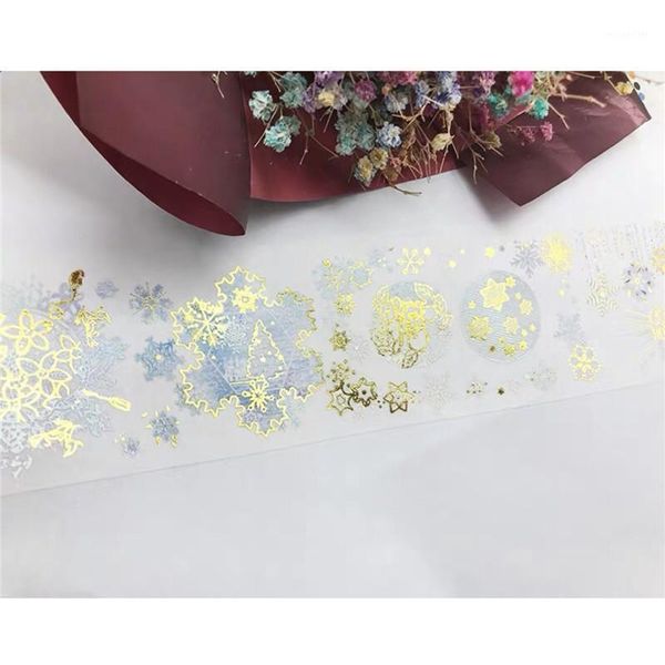 Emballage cadeau Bonnes vacances Feuille d'or Washi Tapes Journal Ruban de masquage Adhésif DIY Scrapbooking Autocollants