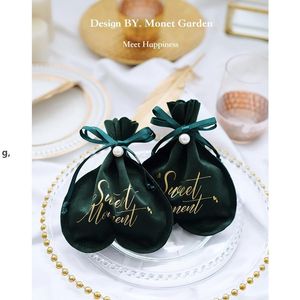 Envoltura de regalo Corazón Franela Galleta de chocolate Bolsa de dulces Bolsas de terciopelo de Navidad Favores de boda Regalos Suministros de decoración para fiestas RRA11695