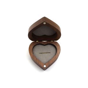 Geschenkwikkel Hartvorm Natuurlijke houten sieraden Ringkoffer Magnetisch scharnierende opslag Kerstavond Geschenkdozen RRA848
