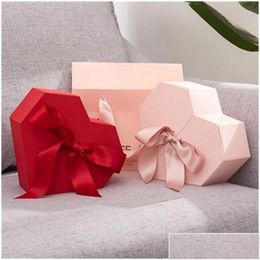 Enveloppe cadeau original en forme de cœur avec cadeaux à main der à rouge à lèvres par boîte à arc Emballage de papier portable 101 E3 Drop livraison ho dhlrw