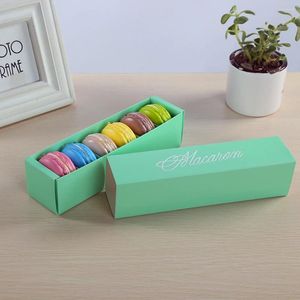 Papel de regalo Papel blanco de alta visibilidad con ventana transparente Panadería Macaron Cajas de galletas para 6