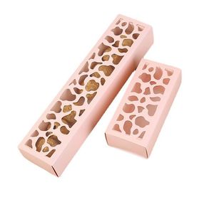 Geschenkwikkel Hollow Macarons Box Cookie -pakket Bakken Kleine cakebox voor chocolade muffin Koekjes Luxe geschenkdoos Wedding Party Decor SN5184