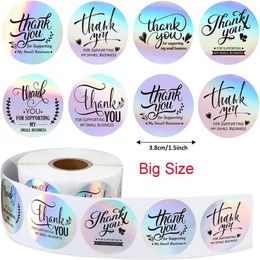 Cadeauverpakking Holografische bedankstickers groot formaat ter ondersteuning van mijn kleine onderneming Rainbow Roll Adhesive251q