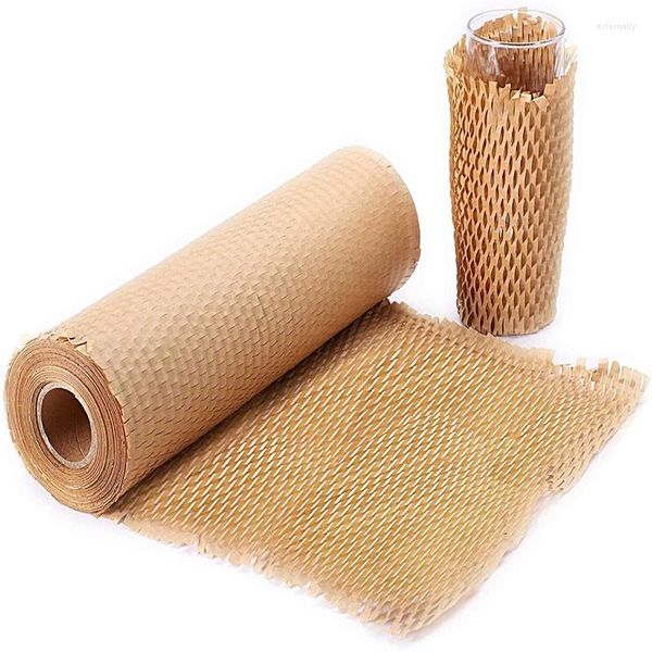 Emballage cadeau en nid d'abeille Kraft rouleau Film de papier artisanal antichoc pour produits fragiles emballage de protection emballage Express