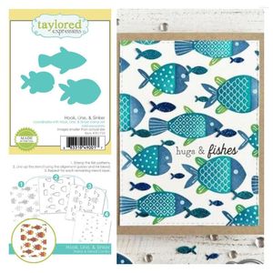 Geschenkwikkeling Hooklijn Sinker Metal Snijden sterft en stempels DIY Scrapbooking Card Stencil Papierkaarten Handgemaakte stempel Diebladen