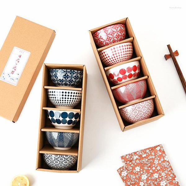 Cadeau Wrap Bol japonais Vaisselle en céramique Vaisselle domestique Gâtez les invités et offrez des cadeaux La joie de déménager Boîte d'emballage Céramique Poterie