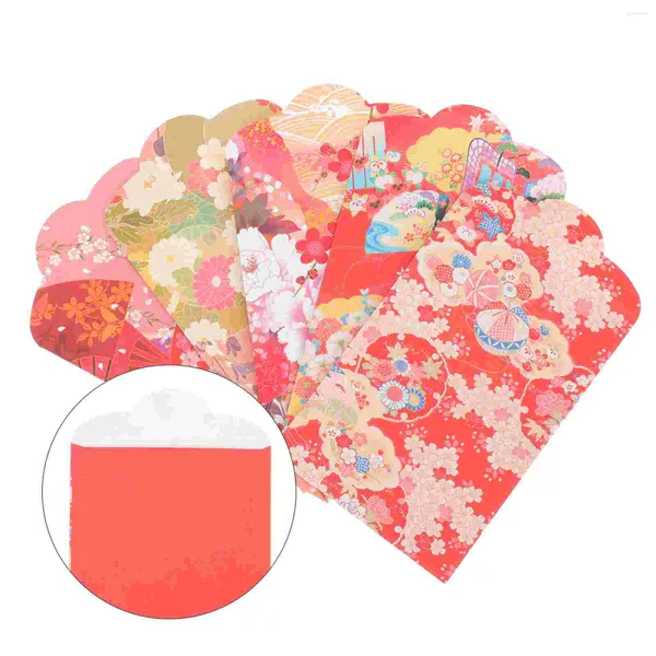 Papel de regalo Estilo japonés Sobre rojo Bolsas de dinero Regalo de boda Fiesta Regalos Bolsas Papel Sobres creativos Festival de primavera Paquete Luna
