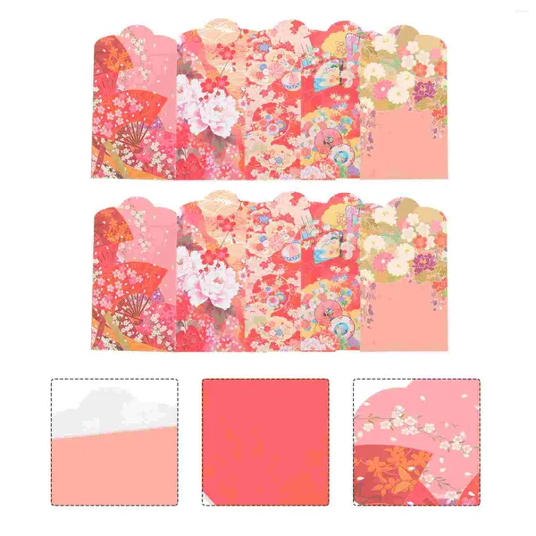 Embrulho para presente Estilo japonês Envelope vermelho Pacote de ano Bolsa de dinheiro Envelopes de suprimentos Novos Sacos decorativos
