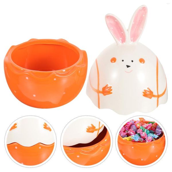 Barattolo per confezione regalo Porta Pasqua Biscotto Portagioie Contenitore per caramelle in ceramica Contenitore per biscotti a forma di uovo Contenitore per snack per tè