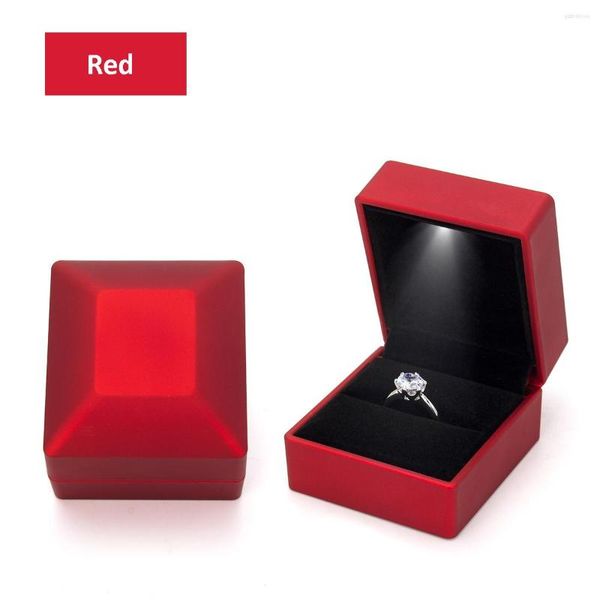 Emballage cadeau boîte à bijoux avec lumière pour affichage boucle d'oreille collier bagues de fiançailles étui emballage vitrine LED boîtes étuis