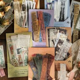 Geschenkwikkel Jianqi 40 PCS Vintage Plant Ticket Stickers DIY Scrapbooking Materiaal Junk Journal Stationery Stationery Supplies Deco Achtergrond Paper