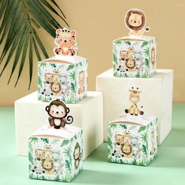 Enveloppe cadeau Jungle Animal Candy boîtes safari anniversaire pour enfants emballage Boîte d'emballage sauvage un bébé de décoration de baby shower sac