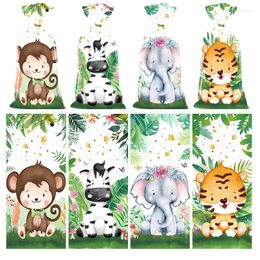 Geschenkwikkel Jungle Dieren feest Candy Tassen Biscuit Packing Bag Wild One Safari For Guest Kids Birthday Supplies Baby Shower