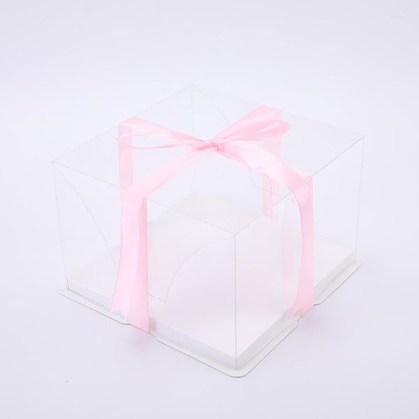 Cadeau cadeau KCCB Boîte à gâteau blanche Boîte de fête d'anniversaire de mariage Boîtes d'emballage carrées pour animaux de compagnie grand transparent