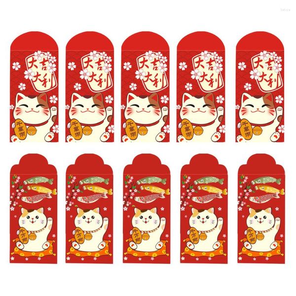 Emballage cadeau Décor pour enfants Année d'approvisionnement de l'année Style chinois Enveloppe rouge Paquet de dessin animé Paquets de bœuf pour enfants
