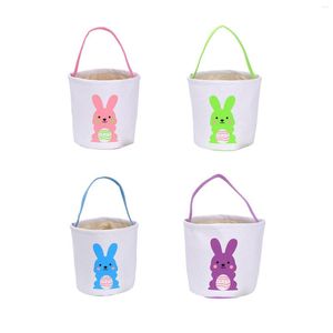 Emballage cadeau enfants panier de rangement de pâques fourre-tout paniers accessoires Portable Durable avec poignée chasse sac à main pour cadeaux oeufs décor