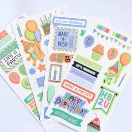 Geschenkwikkeling Kljuyp 4pc Birthday Boys zelfklevende papieren sticker voor scrapbooking Happy Planner/Card Making/Journaling Project