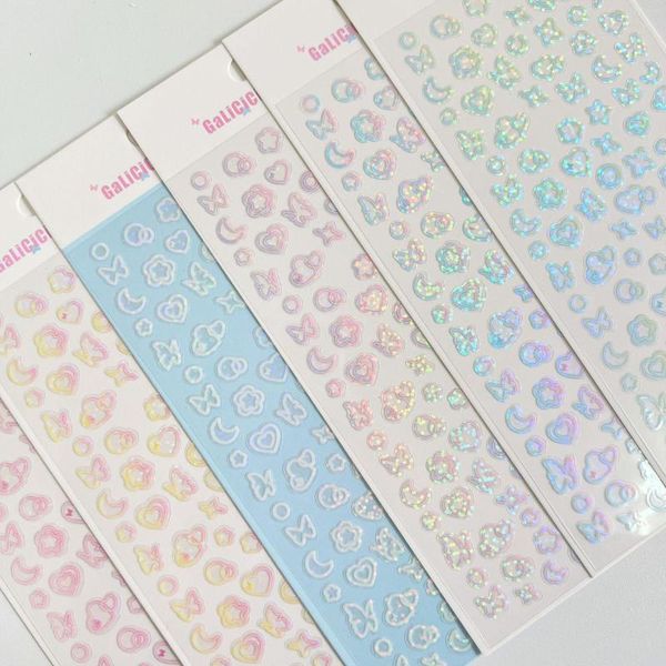 Papel de regalo Corea Ins Dream Bubble Butterfly Laser Goo Card Sticker DIY Clipbook Phone Case Diary Po Happy Plan Decoración