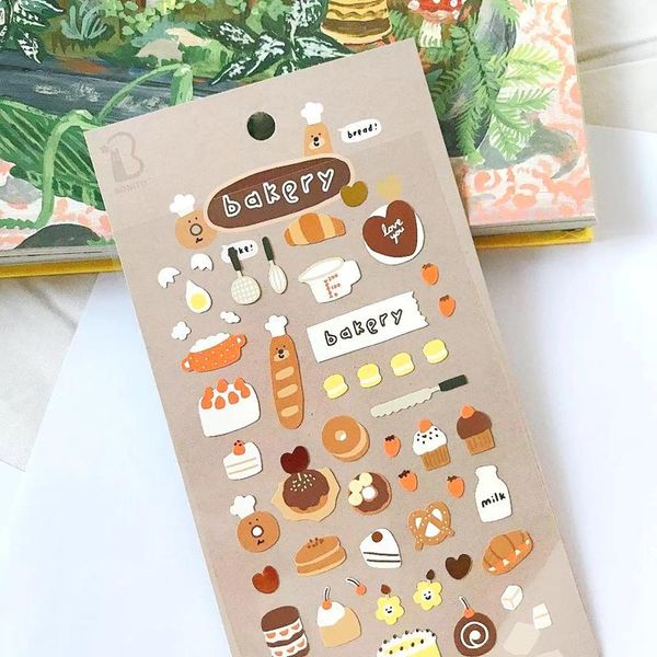 Cadeau Wrap Corée Journal Autocollants Scrapbooking Matériel Boulangerie Gâteau Autocollant DIY Journal Déco Papeterie Accessoires Hobby Craft SuppliesGift