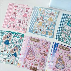 Geschenkwikkeling Koreaanse ins kawaii Sweet Girl -karakter thema goo card sticker diy plakboek telefoonhoes dagboek ster chaser decoratie