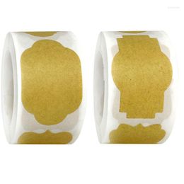 Emballage cadeau papier kraft autocollant étiquettes de sceau vierges inscriptibles Mason Jar bouteille en verre gâteau cuisson papeterie célébrations de vacances Sticke