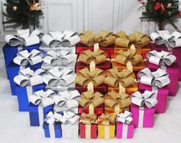 Emballage cadeau Grand Bowknot Square Box de Noël Boîtes de mariage d'anniversaire de Noël 30x30x30cm Festival Festival Emballage