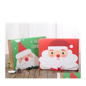 Geschenkwikkeling Grote kerstdoos papier Santa Claus Snowman Star Candy Cookie Ribbon Pack Boxes Mooie feestdecoraties VT1758 Drop del Dhvqf