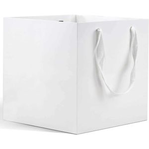 Emballage cadeau grand sac cadeau en papier blanc avec poignée 12 packs de 12x12x12 pouces carrés de mariage carré BAGQ240511