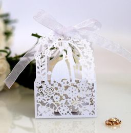 Emballage cadeau Laser mariée et marié boîte à bonbons chocolat creux Carton créatif