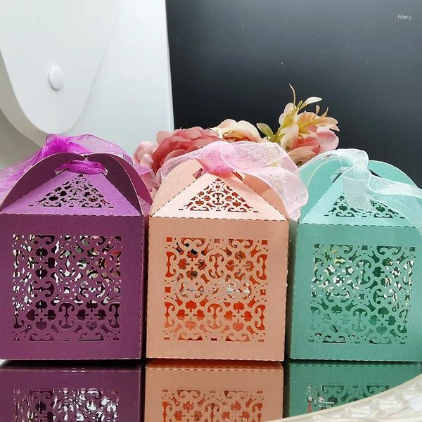 Boîte de bonbons coupé laser enveloppe cadeau avec boîtes de ruban sacs d'emballage doux mariage bébé anniversaire baptême mariage s fournitures