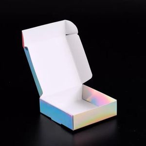 Geschenkwikkel Laser Rainbow Aircraft Box Hoogwaardige geschenkdozen voor thee-sieraden Candy DIY Handgemaakte zeepverpakking 10x10x3cm