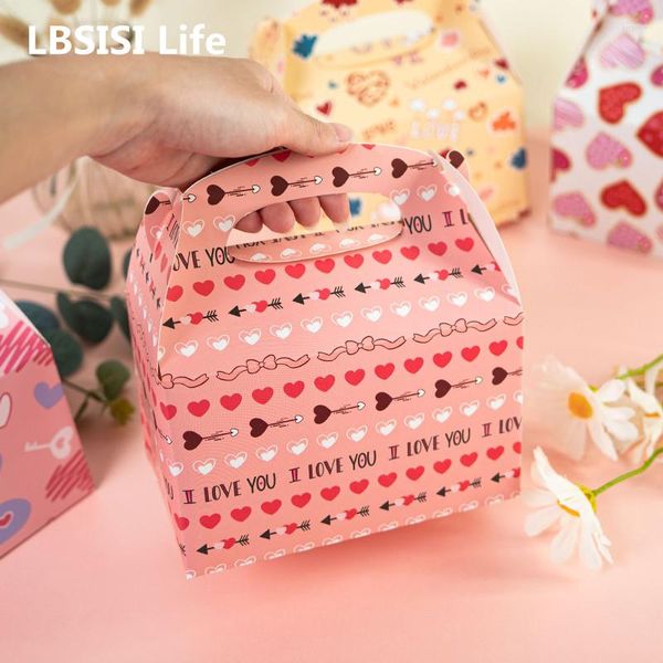 Cadeau Wrap LBSISI Life 12pcs Boîte d'amour de mariage pour biscuits faits à la main Emballage de chocolat Emballage de fête de la Saint-Valentin Décoration de fille