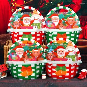 Regalos envolvente lbsisi vida 25pcs bolso de mango de cesta de Navidad para dulces chocolate galletas nougat galletas leche empaquetando bolsas de cremallera de santa