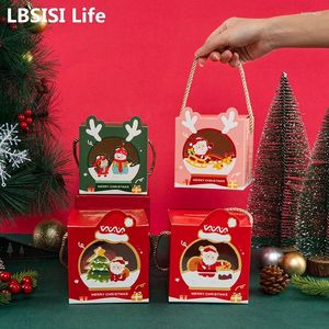 Geschenkwikkeling lbsisi Life 4pcs Kerstmisboxen voor snoep koekje nougat chocolade verpakking Xmas jaar feest gunsten kinderen