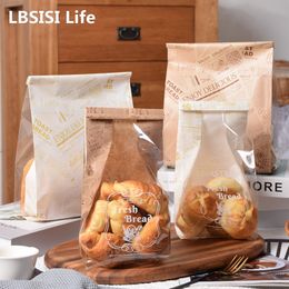 Geschenkverpakking LBSISI Life 50 stks Brood Kraftpapier Draad Krimpen Zelfdichtend Gesneden Toast Maaltijd Zak Stokbrood Donut Koekjes Snoep Decoratie 230625