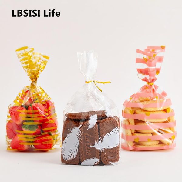 Emballage cadeau LBSISI Life 50 pcs Cookie Bonbons Sacs En Plastique De Mariage Anniversaire De Noël Faveurs Partie Snack Emballage Bag1