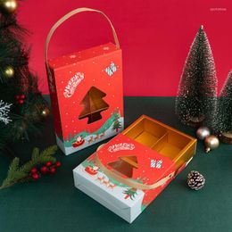 Geschenkwikkeling lbsisi Life 5pc Christmas Nougat Box voor handgemaakte cookie cake macaron verpakking Xmas Jaar feestkinderen gunsten decor