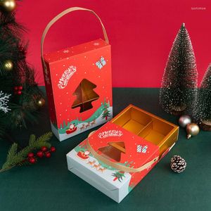 Cadeau Wrap LBSISI Life 5PC Boîte de nougat de Noël pour gâteau à la main Cookie Macaron Emballage Noël Année Fête Enfants Faveurs Décor