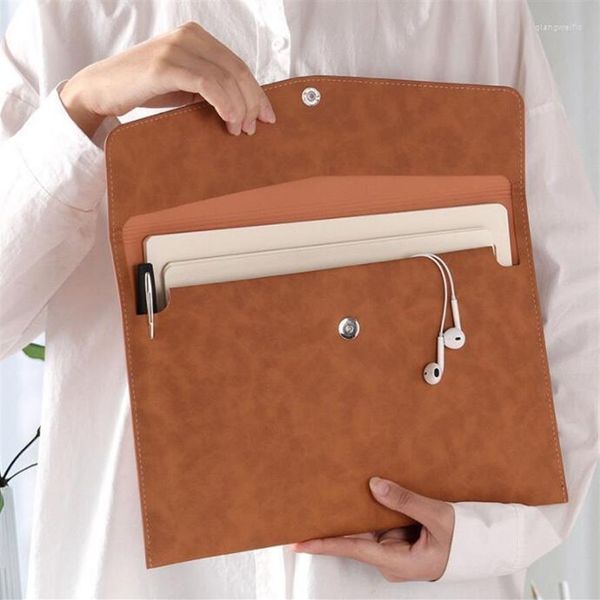 Enveloppe cadeau en cuir Enveloppe de document A4 Dossier de fichier Soft imperméable PU Organisateur d'expansion Portfolio252z