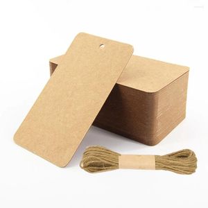 Cadeauverpakking LhengDIY-tags met 10 m jutetouw, 50 stuks, bruin, hangend voor verpakking en decoratie