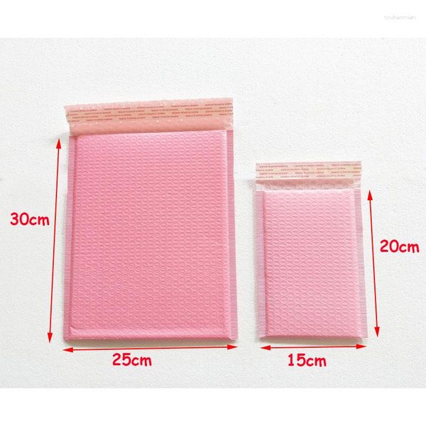 Papel de regalo Rosa claro Poly Bubble Mailer Sobres Bolsa de correo acolchada Autosellado 25 30 4cm 20pcs / lot