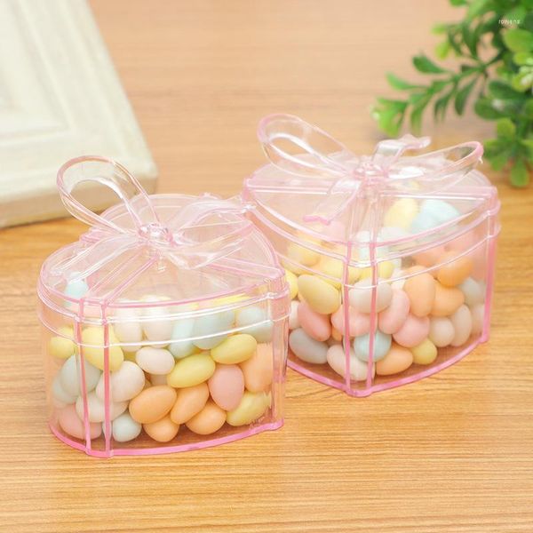 Emballage cadeau Love Bowknot Wedding Candy Box Transparent Creative Plastic Packaging Food