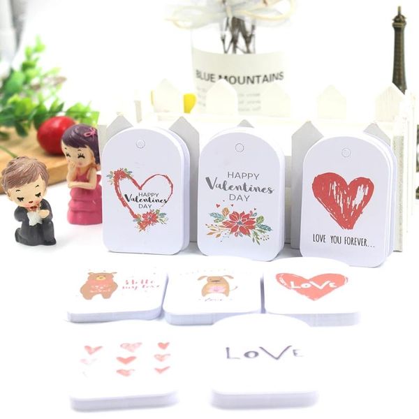 Papel de regalo Amor Flor Corazón Oso Etiquetas de papel Kraft DIY Cumpleaños Boda Paquete de Navidad Decoraciones Día de San Valentín Caja de regalos DecorGift