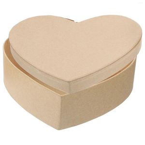 Geschenkwikkel Love Kraft Paper Box -dozen voor cadeautjes Hartbloemen Inpak geschenken Bloem met deksel aardbeien gevormde arrangementen