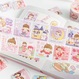 Geschenkwikkeling Lovely Cartoon Girls Die gesneden lijmsticker afdichtingstickers Junk Journal Envelope Baking Baking Prapbooking Labels