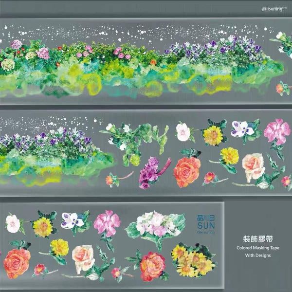 Emballage cadeau Belle fleur de mer Washi PET Planificateur de bande DIY Fabrication de cartes Scrapbooking Plan Autocollant décoratif