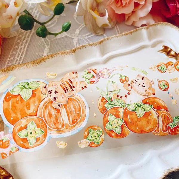 Emballage cadeau belle kaki tigre Washi ruban pour animaux de compagnie pour la fabrication de cartes bricolage Scrapbooking autocollant décoratif
