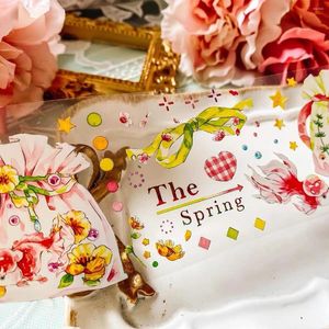 Papel de regalo Lovely Spring Festival Shiny Washi PET Tape para hacer tarjetas DIY Scrapbooking pegatina decorativa