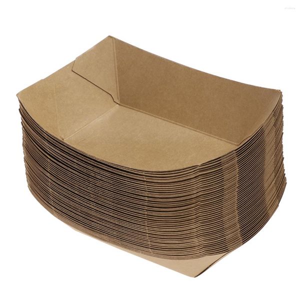 Emballage cadeau Déjeuner Salade Carton Partie Plateaux de service jetables Récipients alimentaires Boîtes Forme de bateau